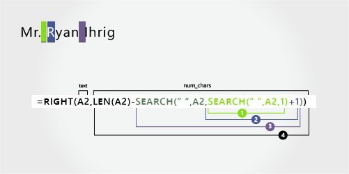 Formula for separating a first name preceded by a prefix