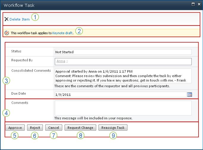 Workflow task form