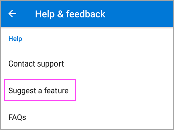 Choose Suggest a Feature