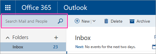 A screenshot of the Search Mail and People box