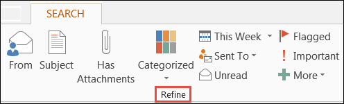 Narrow your search results with the refine group options