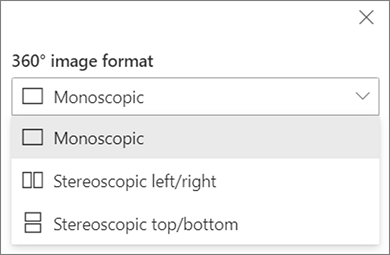 360 image format dropdown