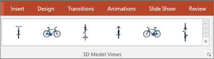 The 3D Model VIews gallery gives you some handy presets to arrange the view of your 3D image