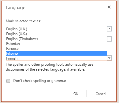 Change to different language