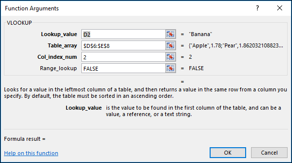 Example of the Formula Wizard dialog.