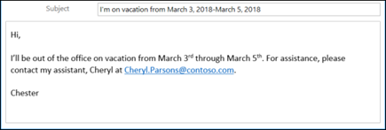Create a template for your out of office replies.