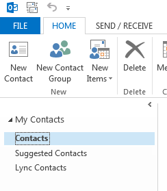 Under My Contacts, right-click the Contacts folder.