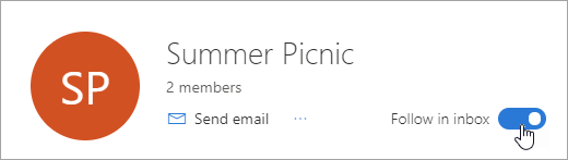 A screenshot of the Follow in inbox toggle