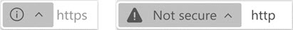 Indicator for websites that are not secure