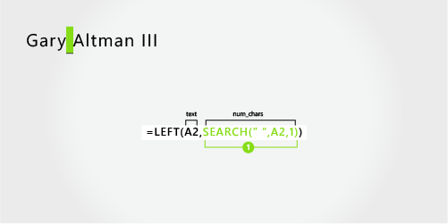 Formula for separating a first and a last name followed by a suffix