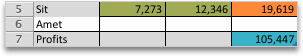 Example Solver evaluation with new values