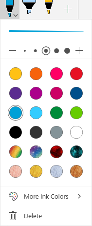 Ink colors and effects for drawing with ink in Office on Windows Mobile