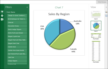 Sample workbook displayed in gallery view