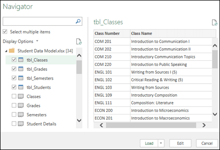 Get & Transform (Power Query) Navigator