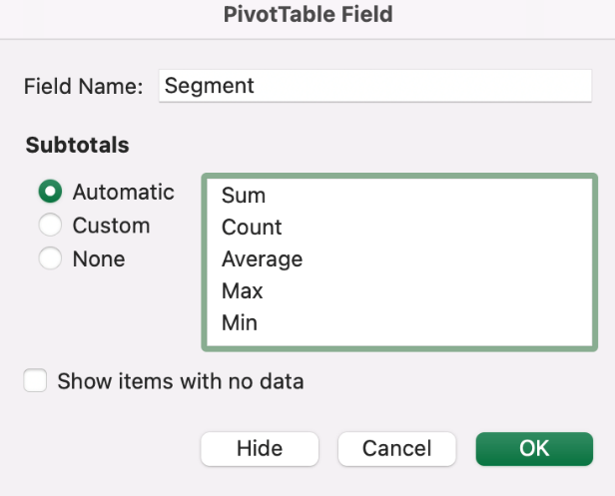 Add a PivotTable field 