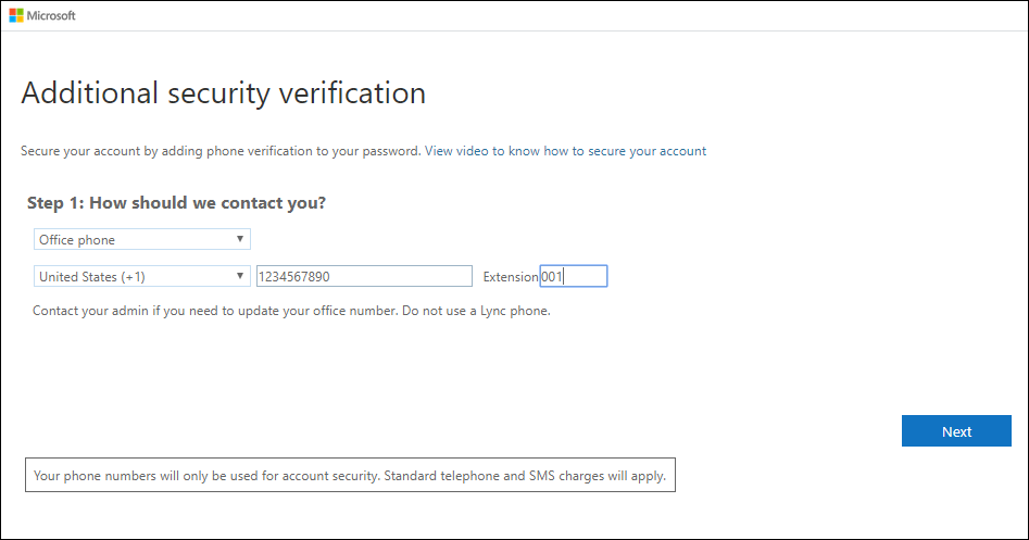 Set up your office phone as a verification method