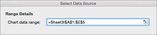 Select the data range for a chart