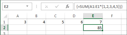 An array constant nested in a SUM formula