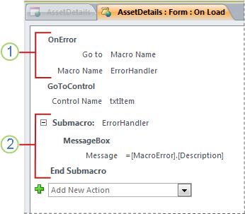 A macro that contains an error-handling submacro.