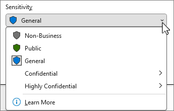 Sensitivity bar menu