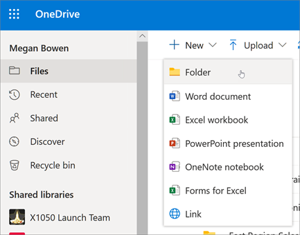 OneDrive Create Folder