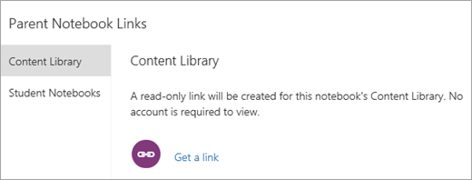 Create parent and guardian links to the Content Library by selecting