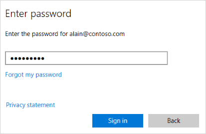 Enter password screen