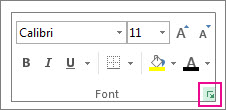 Format Cells dialog box launcher