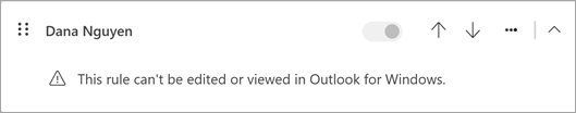 Some types of client-side rules that migrated from classic Outlook cannot be edited or viewed in new Outlook.