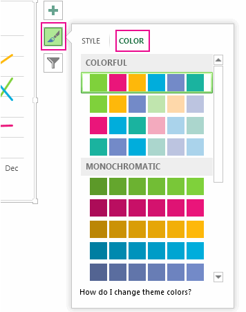 Color tab in Customize the Look of Your Chart pane