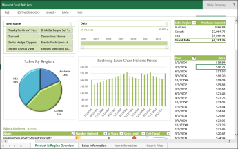 Sample workbook displayed in worksheet view