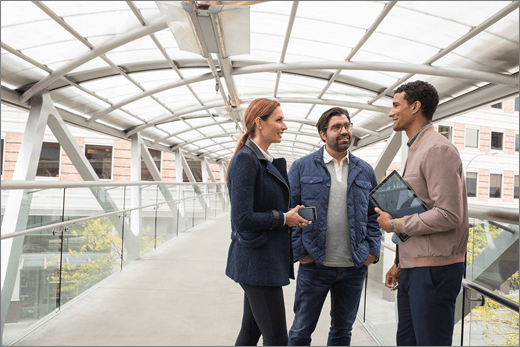 Group stands on sky bridge