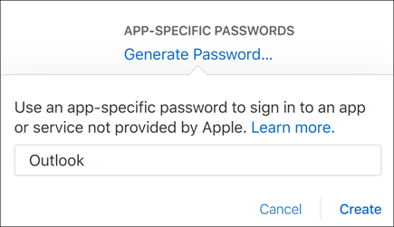 Enter a name for your app password