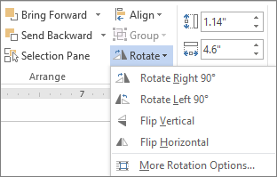 Rotate menu options