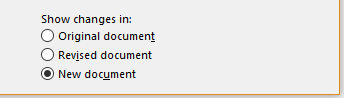 Show changes in new document