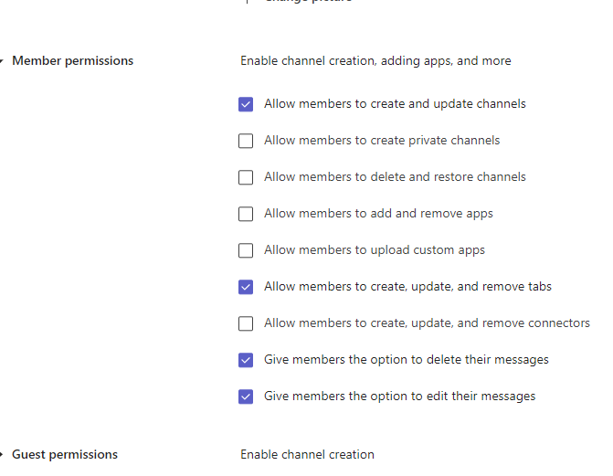 member permissions