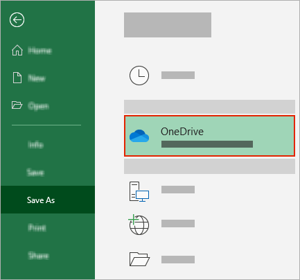 Office Save As dialog showing OneDrive folder