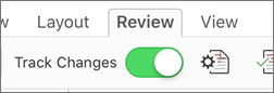 Turn Track Changes on or off