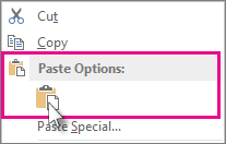 Right-click and choose Paste