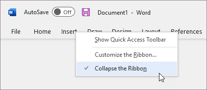 Expand the ribbon