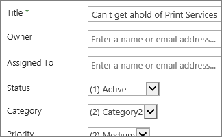 Issues form