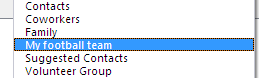 Your new address book appears in the Address Book dialog box in the Address Book drop-down list.