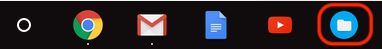 User clicking on the Chromebook downloads folder
