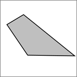 Shows a closed freeform shape with four sides.