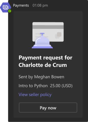 Payment request customer view