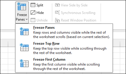 Excel Freeze Panes