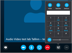 Screenshot showing the audio keypad