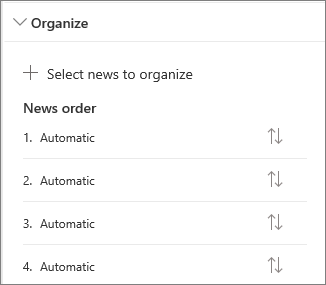 Organize news section