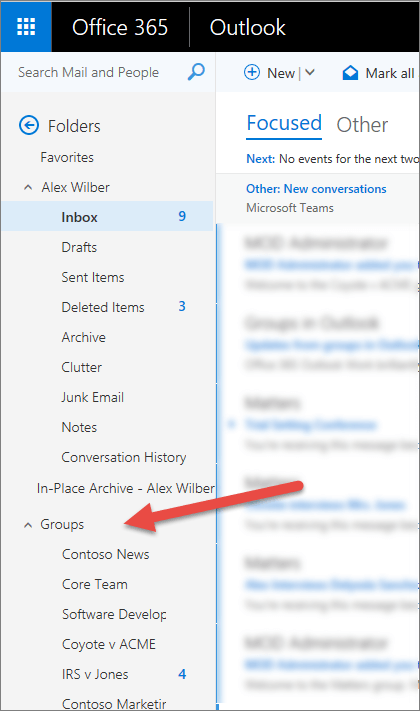 You'll find your groups on the navigation pane to the left in Outlook or Outlook on the web