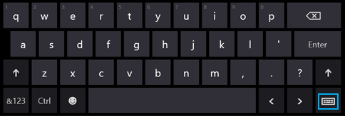 Language abbreviation button in the touch keyboard